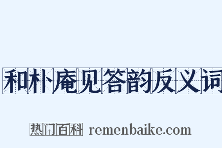 和朴庵见答韵反义词是什么意思的图片